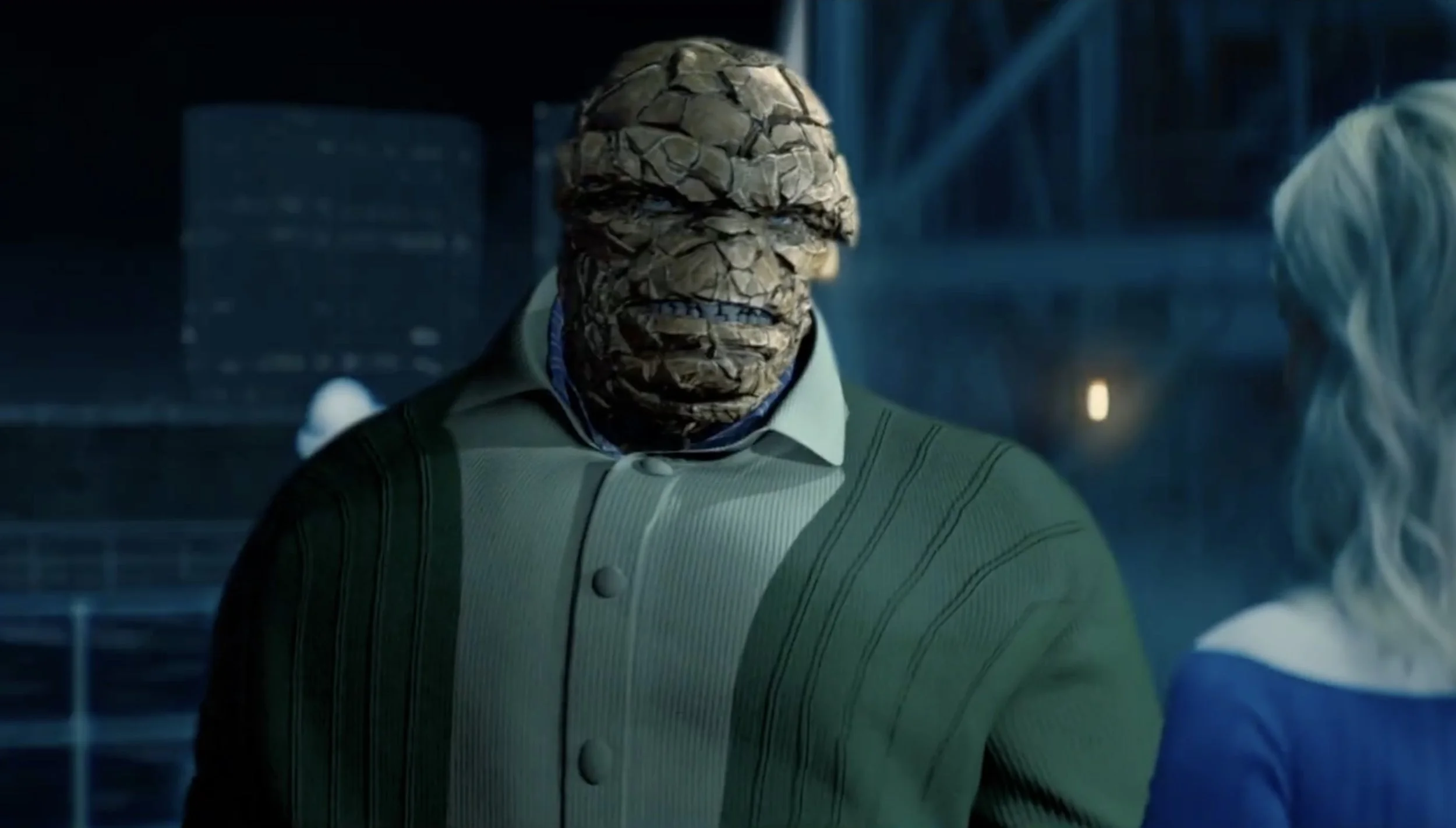 The fantastic four -eliminated scene shows the thing that rocks a “Snazzy” birthday sweater
